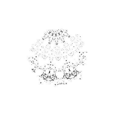 siyah beyaz geometrik dekoratif çizim