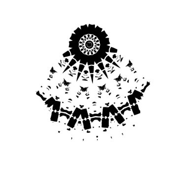 siyah beyaz geometrik dekoratif çizim