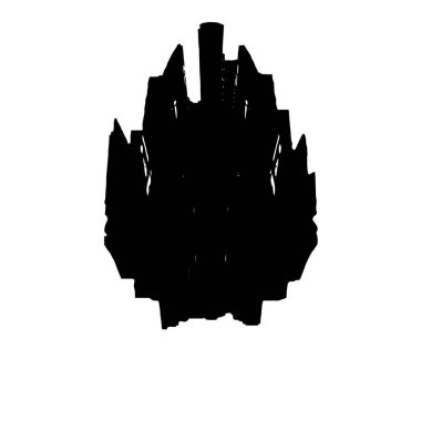 Soyut siyah mürekkep lekesi. Beyaz arka planda elle boyanmış bir element. vektör illüstrasyonu