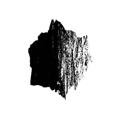 Soyut siyah mürekkep lekesi. Beyaz arka planda elle boyanmış bir element. vektör illüstrasyonu