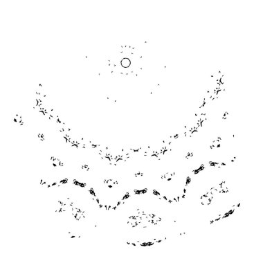 Vektör çizimi. Beyaz arkaplanda soyut geometrik şekil. 