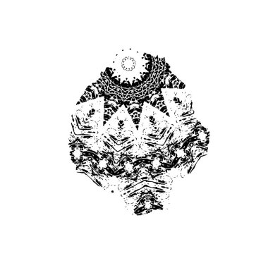 Vektör çizimi. Beyaz arkaplanda soyut geometrik şekil. 