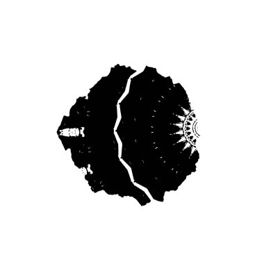 Vektör çizimi. Beyaz arkaplanda soyut geometrik şekil. 