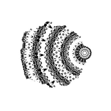 Vektör çizimi. Beyaz arkaplanda soyut geometrik şekil. 