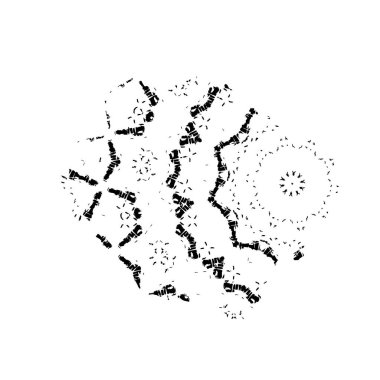 Vektör çizimi. Beyaz arkaplanda soyut geometrik şekil. 