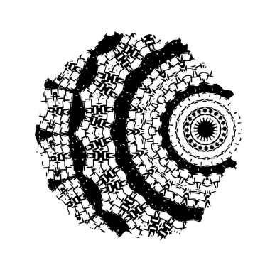 Vektör çizimi. Beyaz arkaplanda soyut geometrik şekil. 