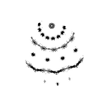 Vektör çizimi. Beyaz arkaplanda soyut geometrik şekil. 