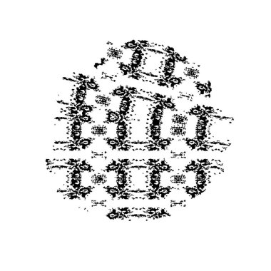 Vektör çizimi. Beyaz arkaplanda soyut geometrik şekil. 