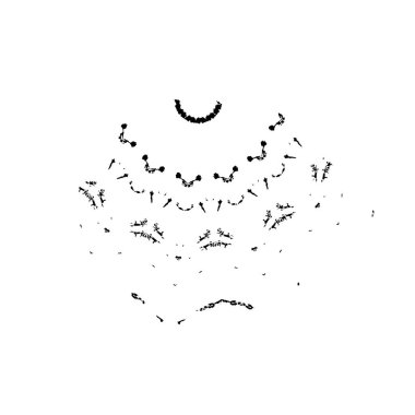 Vektör çizimi. Beyaz arkaplanda soyut geometrik şekil. 