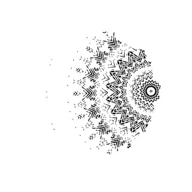 Vektör çizimi. Beyaz arkaplanda soyut geometrik şekil. 