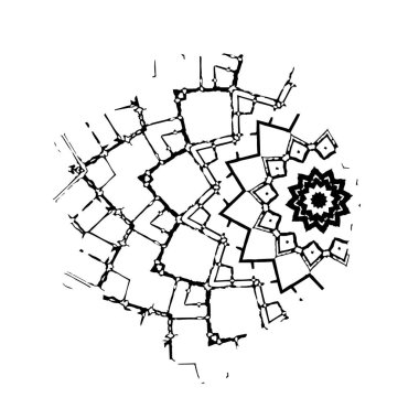 Vektör çizimi. Beyaz arkaplanda soyut geometrik şekil. 