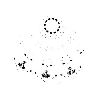 Vektör çizimi. Beyaz arkaplanda soyut geometrik şekil. 