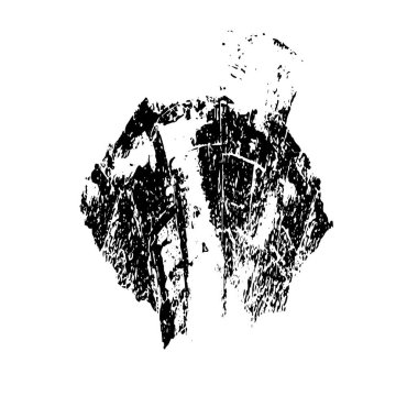 Soyut siyah mürekkep lekesi. Beyaz arka planda elle boyanmış bir element. vektör illüstrasyonu