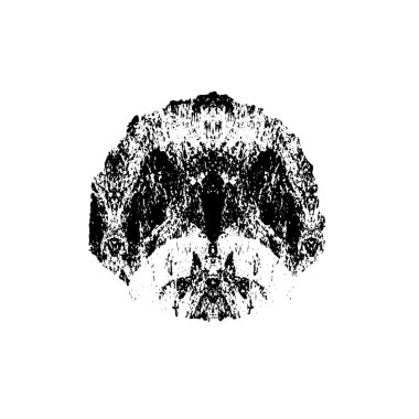 Soyut siyah mürekkep lekesi. Beyaz arka planda elle boyanmış bir element. vektör illüstrasyonu