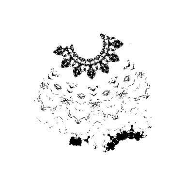 Beyaz arkaplanda soyut şekil. Vektör illüstrasyonu  