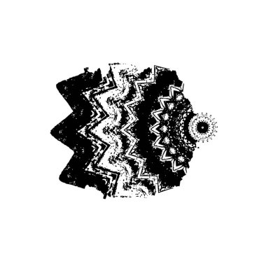 Beyaz arkaplanda kısmi mandala geometrik izi