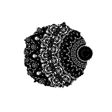 Beyaz arkaplanda kısmi mandala geometrik izi