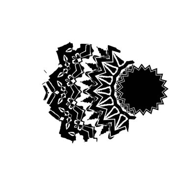 Beyaz arkaplanda kısmi mandala geometrik izi