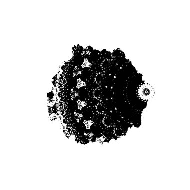 Beyaz arkaplanda kısmi mandala geometrik izi