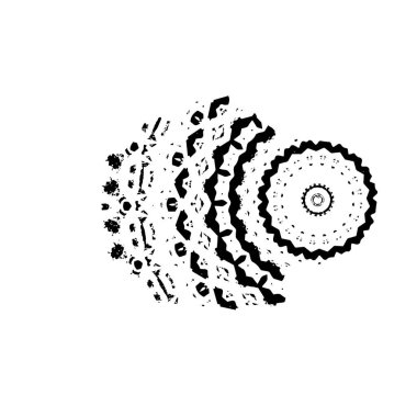 Beyaz arkaplanda kısmi mandala geometrik izi