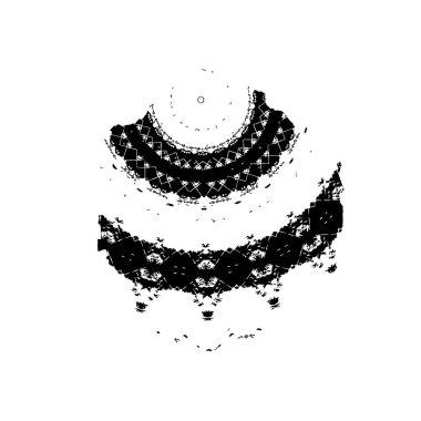 Beyaz arkaplanda kısmi mandala geometrik izi