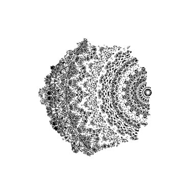 Beyaz arkaplanda kısmi mandala geometrik izi