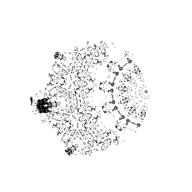 Beyaz arkaplanda kısmi mandala geometrik izi