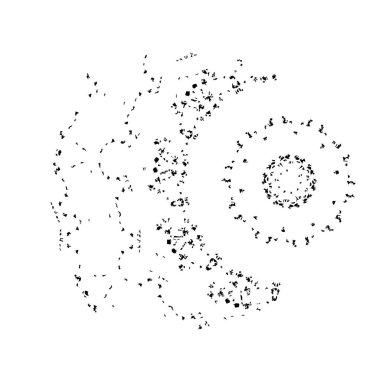 Beyaz arkaplanda kısmi mandala geometrik izi