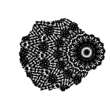 Beyaz arkaplanda kısmi mandala geometrik izi