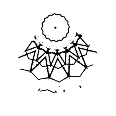 Beyaz arkaplanda kısmi mandala geometrik izi