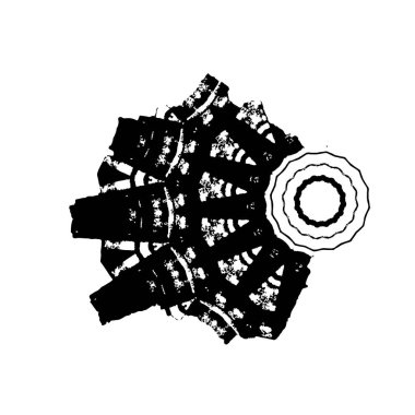 Beyaz arkaplanda kısmi mandala geometrik izi