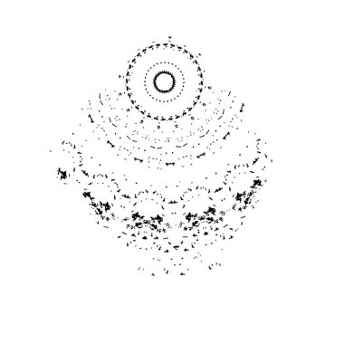 Beyaz arkaplanda kısmi mandala geometrik izi