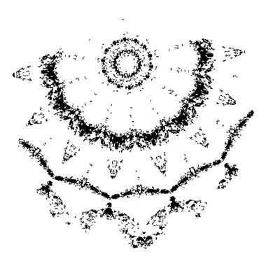 Beyaz arkaplanda kısmi mandala geometrik izi
