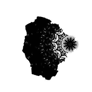 Beyaz arkaplanda kısmi mandala geometrik izi