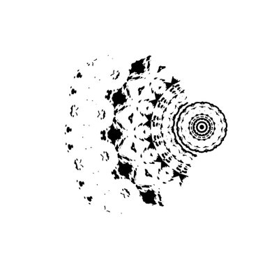 Beyaz arkaplanda kısmi mandala geometrik izi