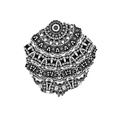 Beyaz arkaplanda soyut geometrik şekil. Vektör illüstrasyonu  