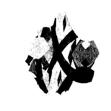 beyaz arkaplanda izole edilmiş siyah fırça darbesinin grunge dokusu 