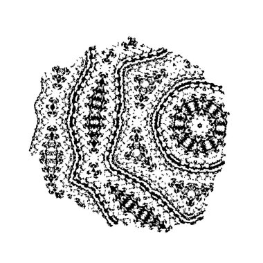 Beyaz arkaplanda kısmi mandala geometrik izi