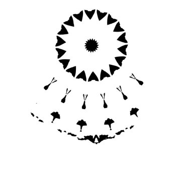 Beyaz arkaplanda kısmi mandala geometrik izi