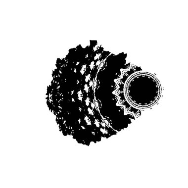 Beyaz arkaplanda kısmi mandala geometrik izi