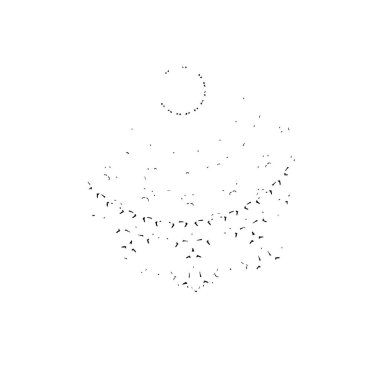 Beyaz arkaplanda kısmi mandala geometrik izi