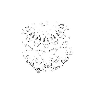 Beyaz arkaplanda kısmi mandala geometrik izi