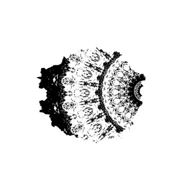 Beyaz arkaplanda kısmi mandala geometrik izi