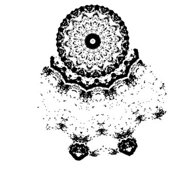 Beyaz arkaplanda kısmi mandala geometrik izi