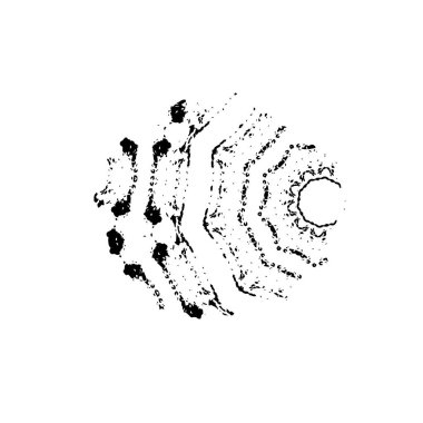 Beyaz arkaplanda kısmi mandala geometrik izi