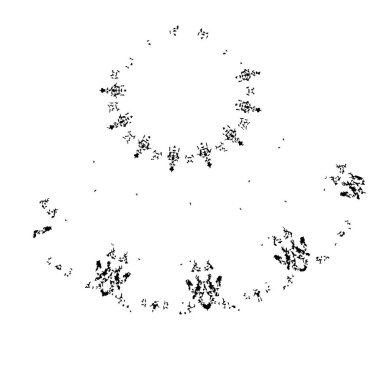 Beyaz arkaplanda kısmi mandala geometrik izi