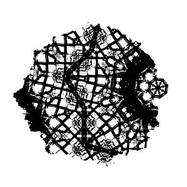 Beyaz arkaplanda kısmi mandala geometrik izi