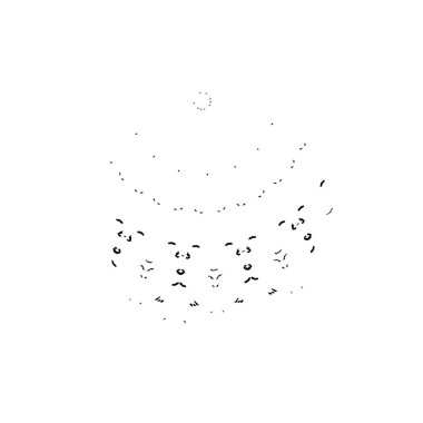 Beyaz arkaplanda kısmi mandala geometrik izi