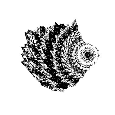 Beyaz arkaplanda kısmi mandala geometrik izi