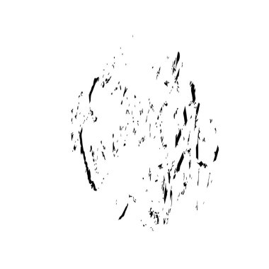 beyaz arkaplanda izole edilmiş siyah fırça darbesinin grunge dokusu 